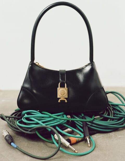 Black Shiny Smooth Calf Top Handle Bag